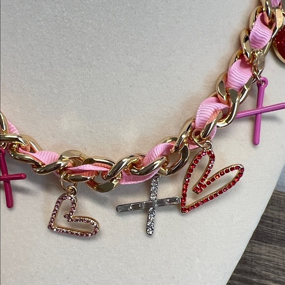 Betsey Johnson | Pink Ribbon & XOXO Necklace 💖 - Picture 10 of 10